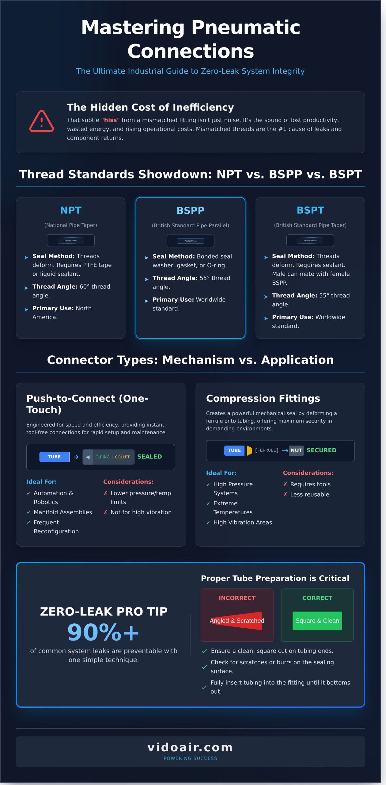 Pneumatic Fittings: The Ultimate Industrial Guide to Connections and Standards - Infographic